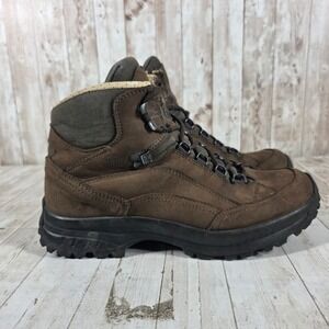 Hanwag Lady Halux Brown Nubuck Leather Hiking Boots Vibram Sole Mens 7 US 8.5 W
